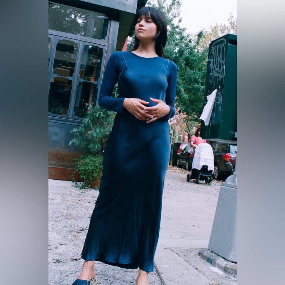 Lily Ashwell Navy blue Gia slip dress